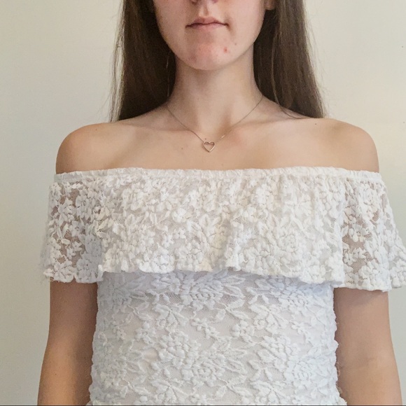 BOGO 1/2 OFF white off the shoulder lace top - Picture 2 of 6